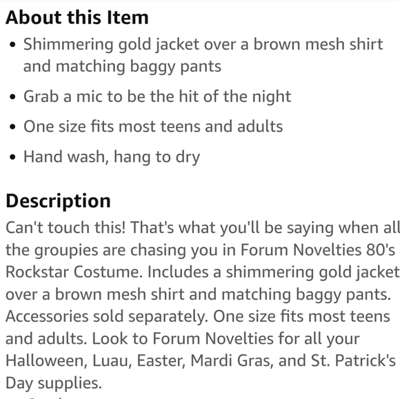  Men's 80's Video Superstar Costume - Picture 15 of 15